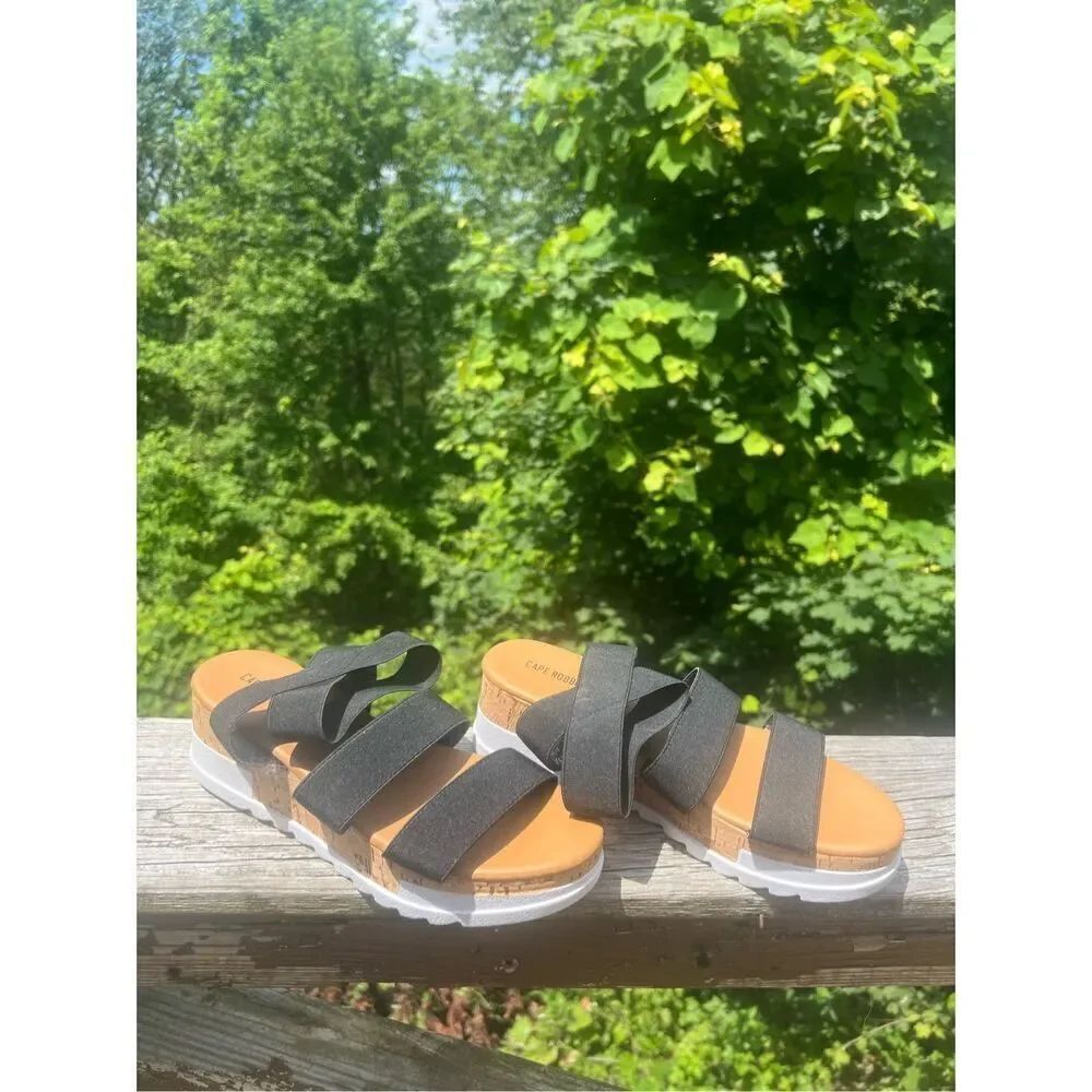 Cape Robbin Ankle Strappy Sandals Sz 8 Black/White NWOT